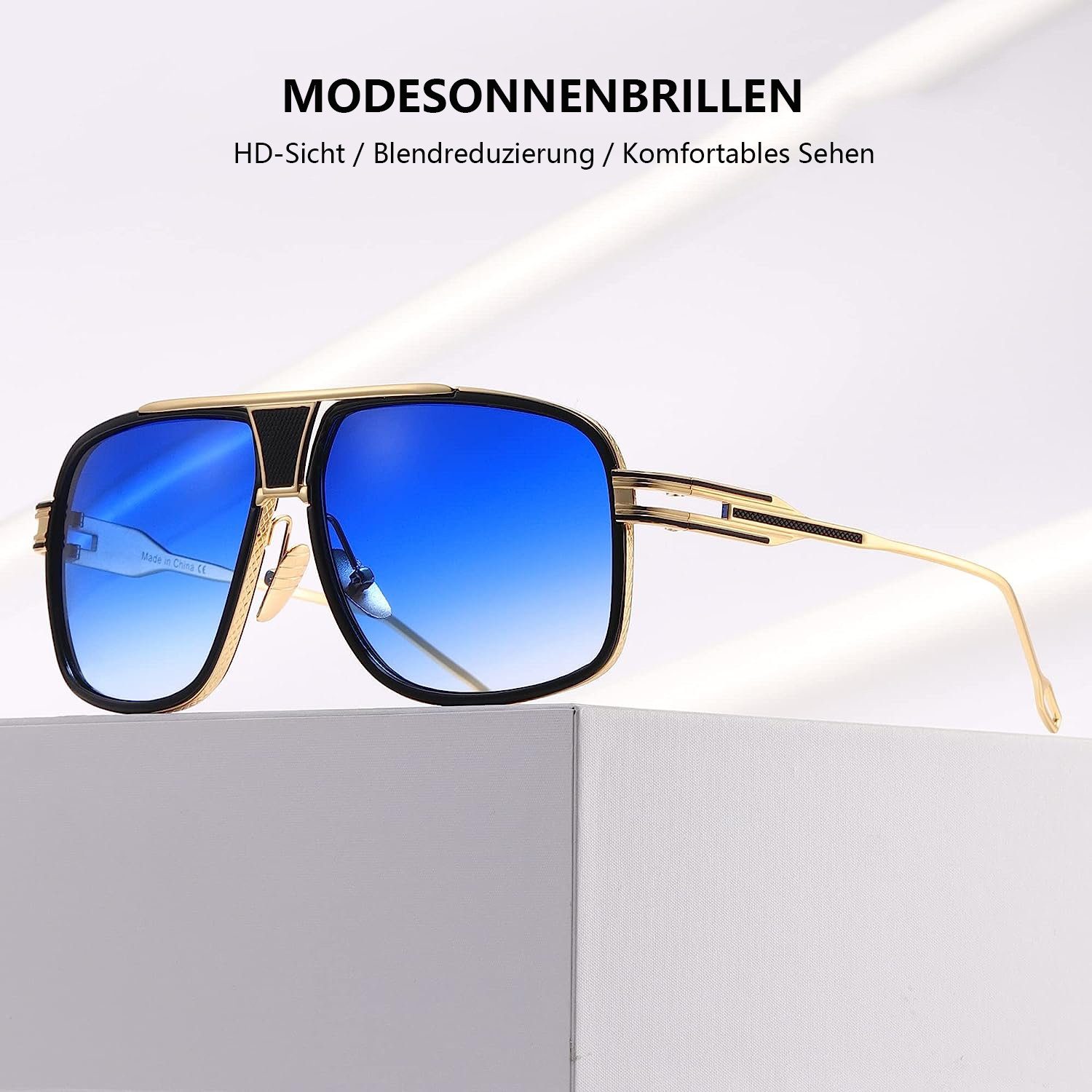 Jormftte Sonnenbrille Polarisierte Sonnenbrille für Blau UV400 und Herren Retro,modisch Damen