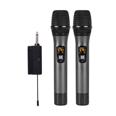 GelldG Mikrofon Drahtloses Mikrofon, Dual Kabelloses Metall Dynamisches Mikro System