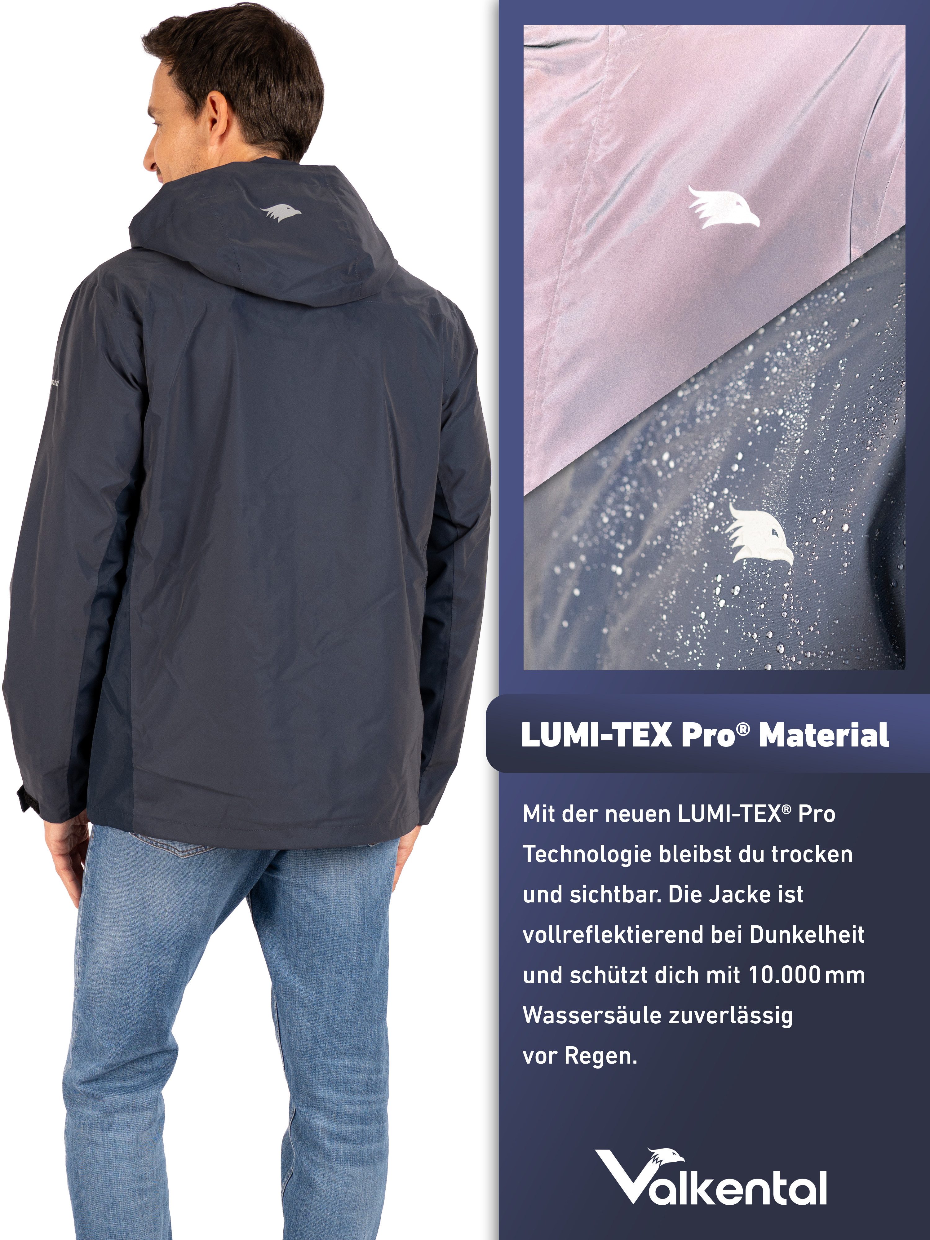Valkental 3-in-1-Funktionsjacke für Herren (Reflektierend & günstig online kaufen