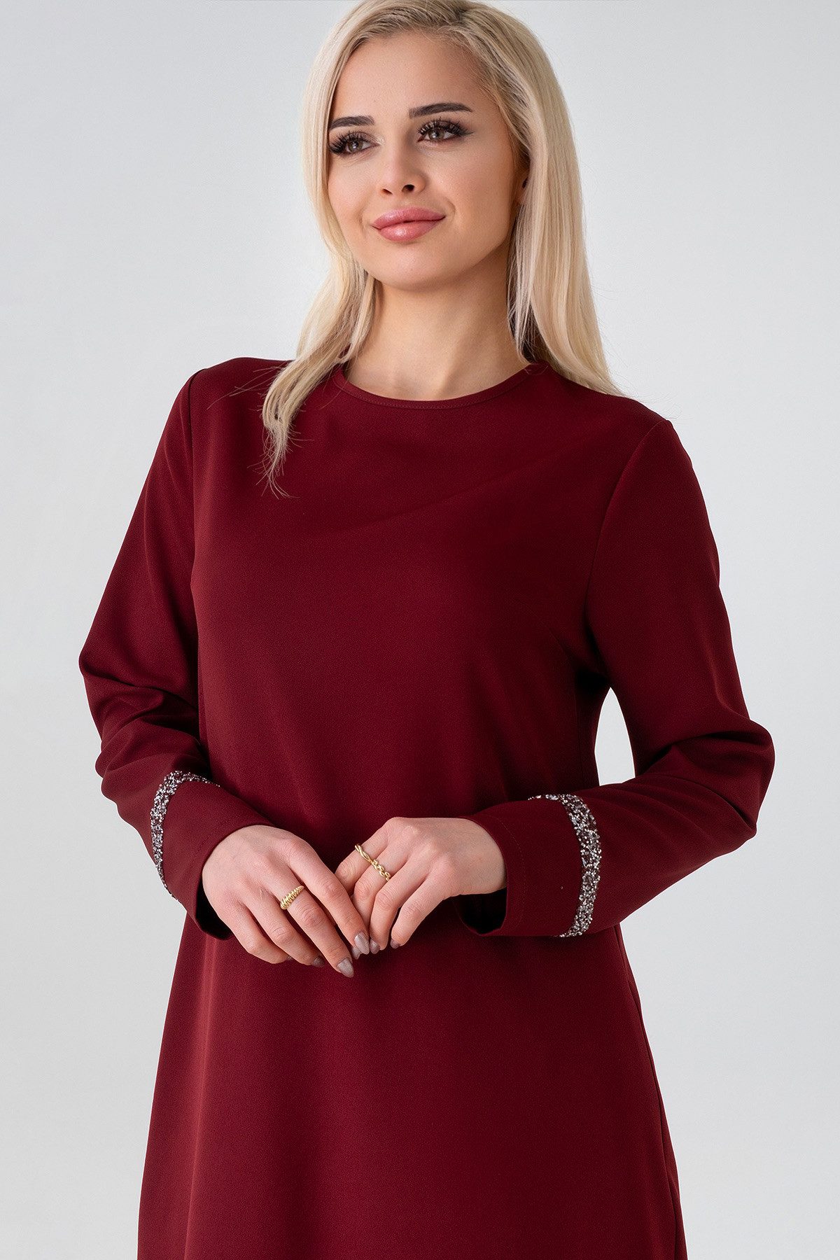 fashionshowcase Hosenanzug Zweiteiler mit langer Tunika mit Glitzerborten - Modest Fashion (2-tlg) Doppelsaum, funkelnde Akzente, 4-Jahreszeiten-tauglich – Bild 5 von 5