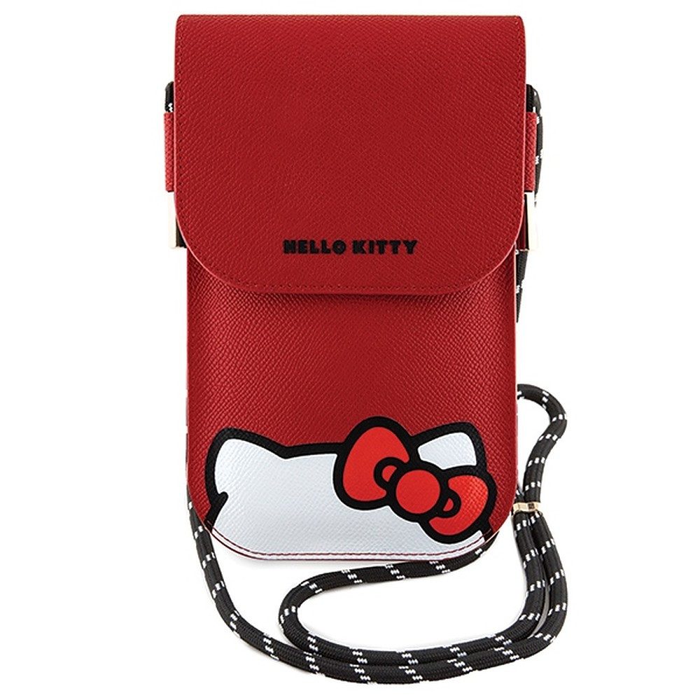Hello Kitty Handytasche Umhängetasche Smartphonetasche Schultertasche (Spar-Set, 1-tlg), Umhängekordel, Clipverschluss, Außenfach