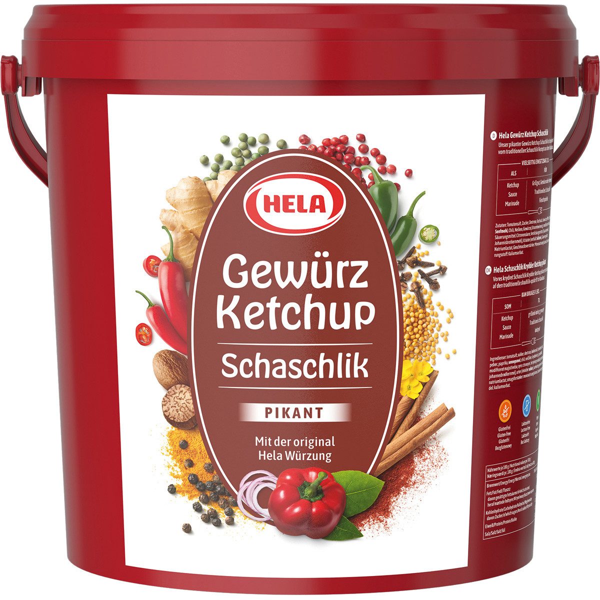 HELA Saucen, Hela Schaschlik Gewürz Ketchup original mit pikant Geschmack 10000ml