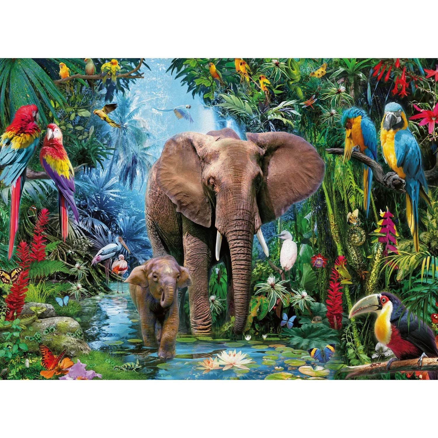 Ravensburger Puzzle Ravensburger Kinderpuzzle - 12901 Dschungelelefanten - Tier-Puzzle..., 150 Puzzleteile