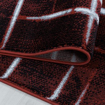 Designteppich Gestreift Design, Carpettex, Läufer, Höhe: 9 mm, Kurzflor Teppich Gestreift Design Teppich Rot Teppich Wohnzimmer