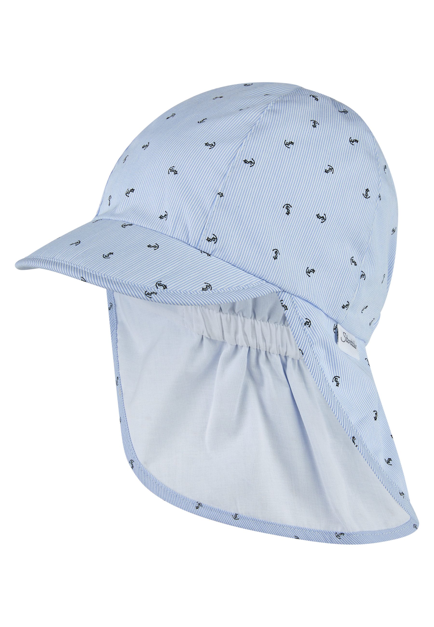 Sterntaler® Schirmmütze Schirmmütze mit Nackenschutz Anker (1-St) Schirmmütze aus Baumwolle mit Ankerdruck, Nackenschutz, Futter