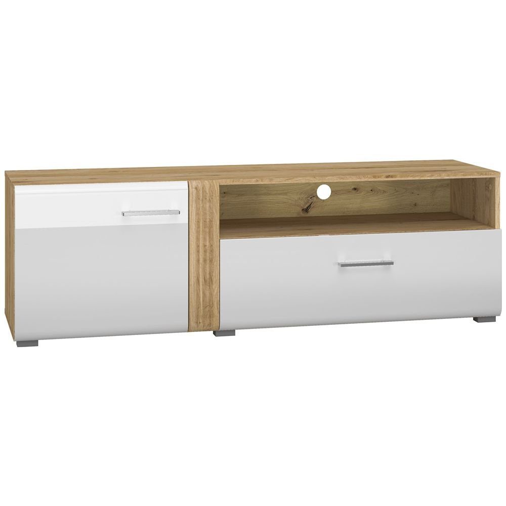 Lomadox Wohnwand AKRON-131, (3-St., 3-tlg), Anbauwand Wandboard aus bestehend und Lowboard, Sideboard