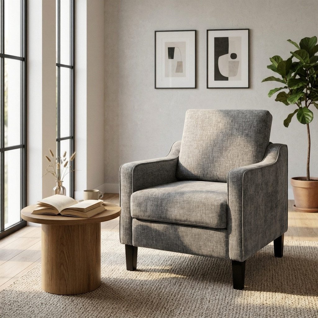 TLGREEN Loungesessel Accent Sessel mit Kissen,Chenille Polstersessel – 75×71×90 cm (Bequemes Einzelsitz-sofa),Lesesessel bequem, fur Wohnzimmer, Büro & Wohnung,Apartment