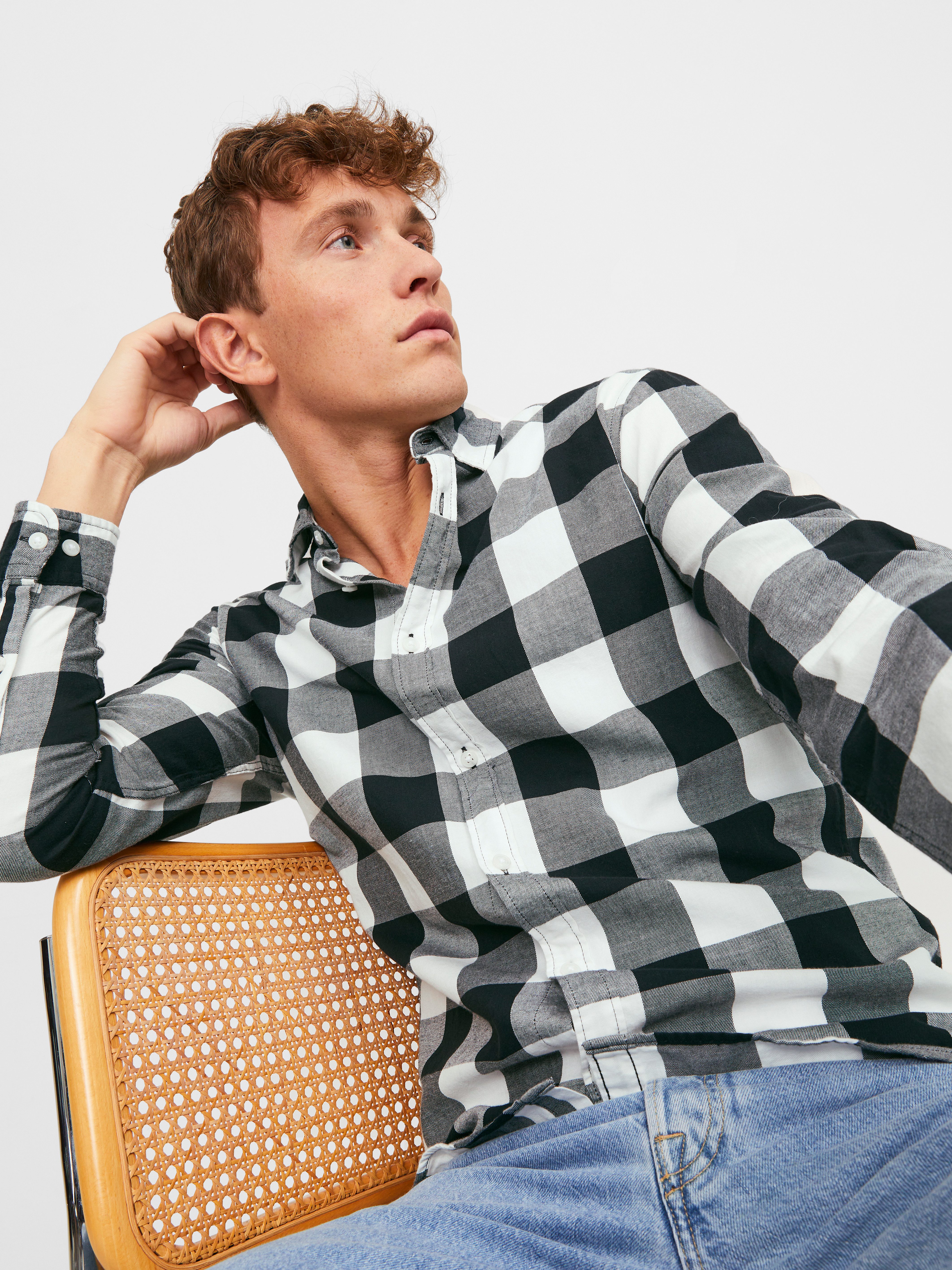 Jack & Jones Langarmhemd JJEGINGHAM TWILL SHIRT L/S NOOS