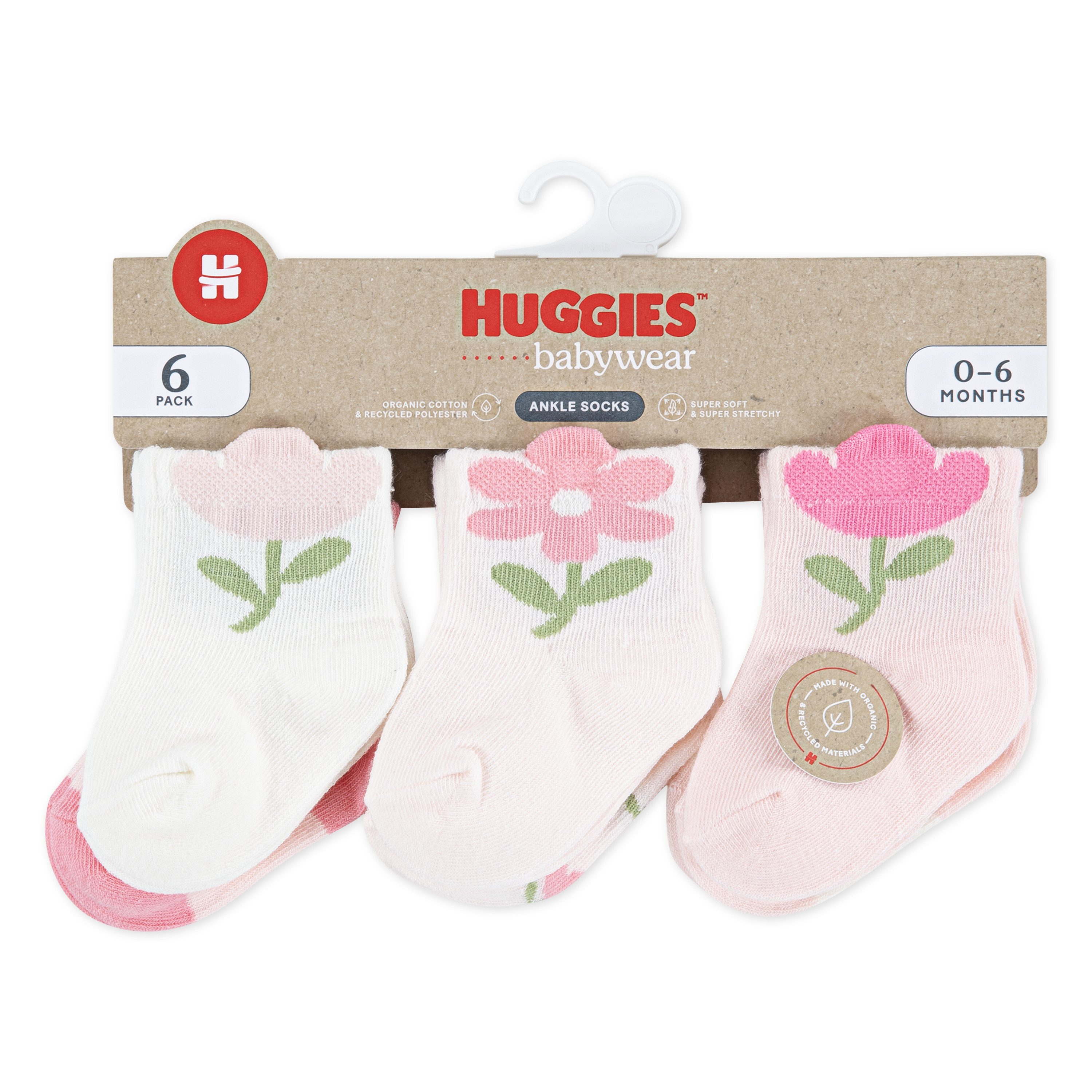 HUGGIES babywear Socken HGHG 6PK SOCK (Packung, 6-Paar) mit Stickereien