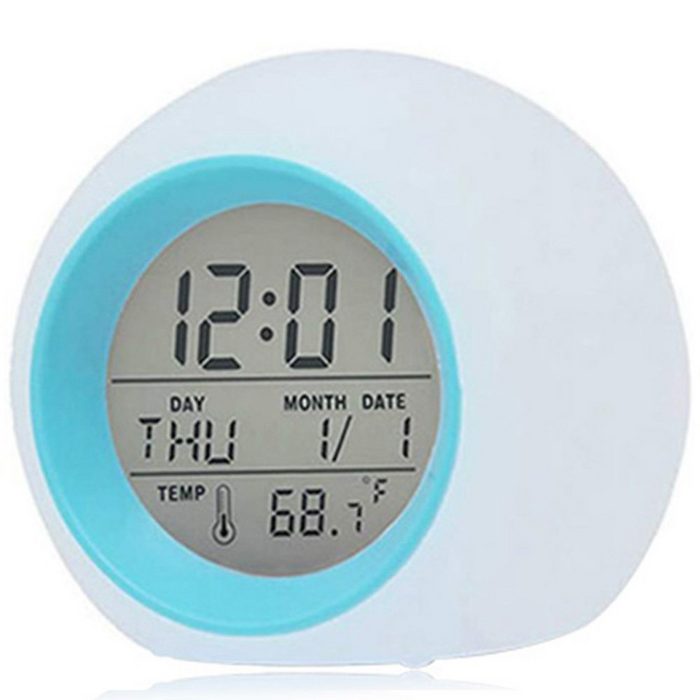 GelldG Wecker Leuchtender LED Wecker mit Kalender Uhrzeit & Temperaturanzeige