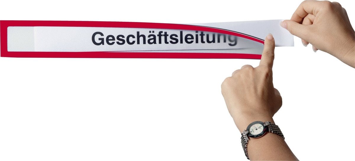 Thumbnail - Ultradex Fächermappe Infotasche magnetisch für Überschriften A3quer/A2hoch rot VE=5 Stück