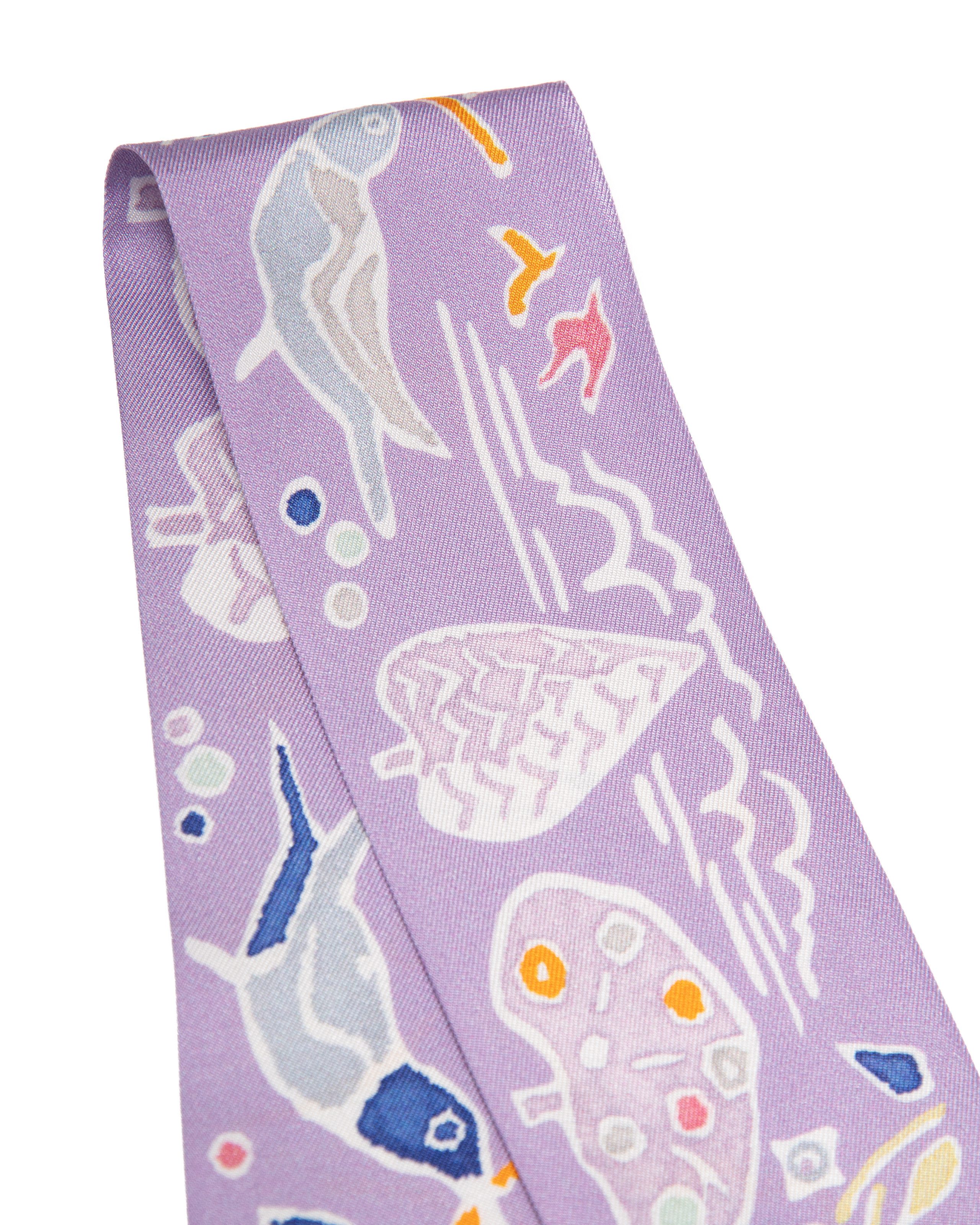 MayTree Seidentuch Seidenbandeau schmal beidseitig, playground 5 x 88 cm flieder, (Stück), Seidentuch, 100% Twillseide