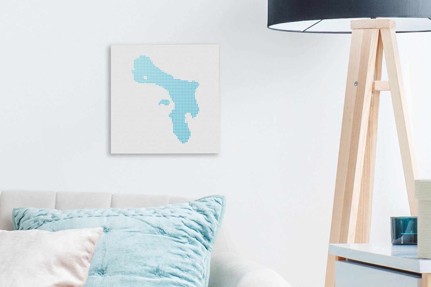 (1 der Schlafzimmer Wohnzimmer Leinwand der blauen Leinwandbild Illustration Bonaire, Punkte Bilder von für St), OneMillionCanvasses® in Form