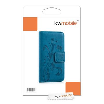 kwmobile Handyhülle Wallet Case für Apple iPhone SE (1.Gen 2016) / 5 / 5S, Hülle mit Ständer Kartenfächer - Handyhülle