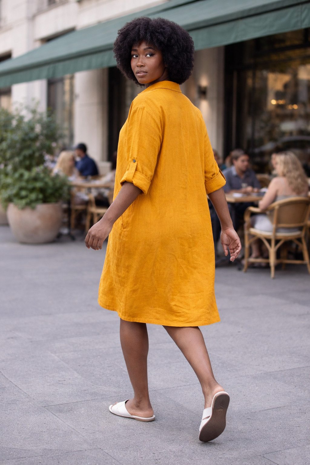 YC Fashion & Style Leinen-Tunika Oversized One Size in Unifarbe