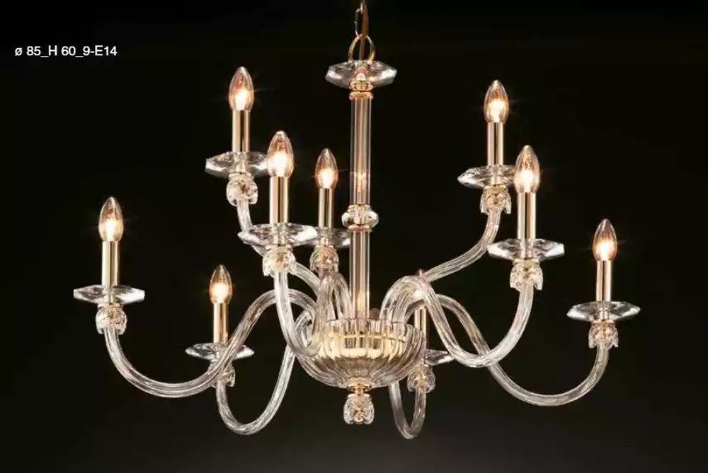 JVmoebel Kronleuchter Kristall Deckenleuchte mit elegantem Design in klarer Optik, Keine Funktionen, Leuchtmittel wechselbar, Tageslichtweiß, Made in Europa