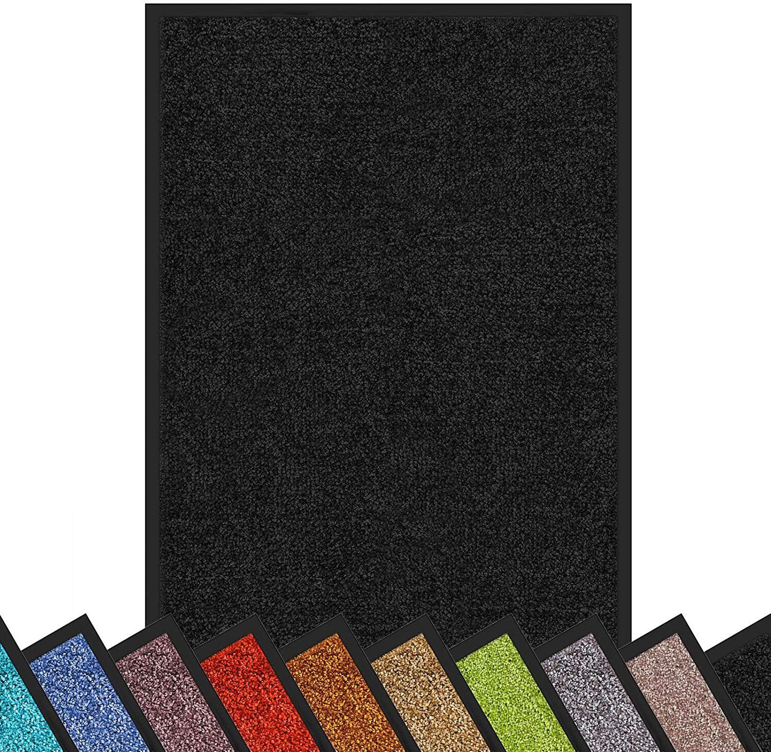 Fußmatte Rhine, waschbare & leistungsstarke Fußmatte mit Rutschfester Rückseite, Color Your Life, rechteckig, Höhe: 6 mm, Erhältlich in vielen Größen Black