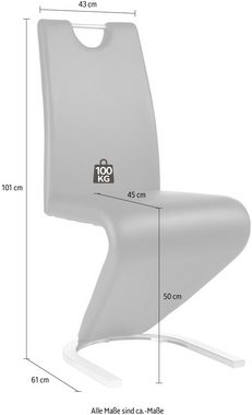 Homexperts Esszimmerstuhl Zora 02 (Set, 2 St), Bezug in Kunstleder, Rückenlehne mit Griff zum einfachen Zurückziehen