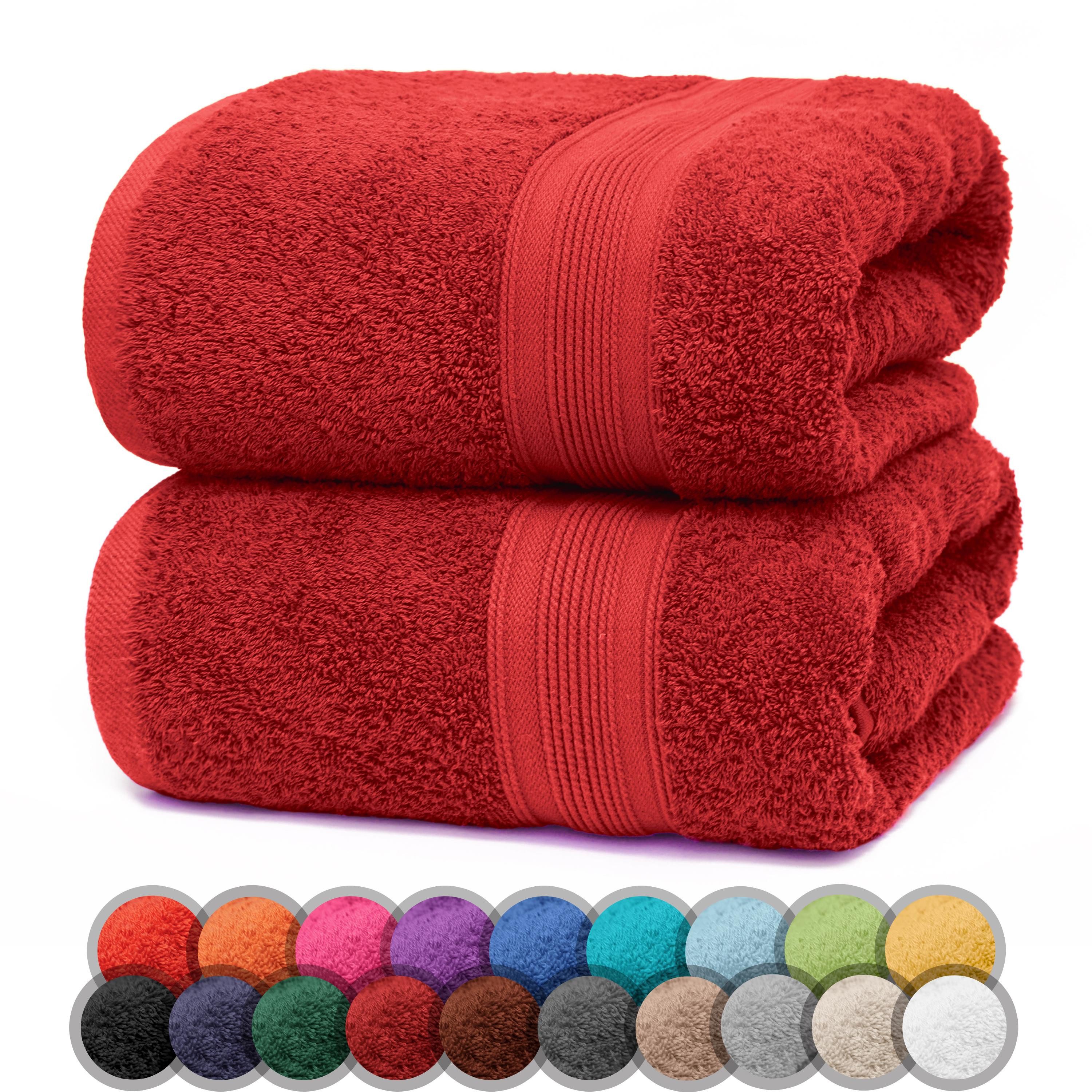 NatureMark Duschtücher 2er-Set Frottier Duschtücher 70x140cm, 100% Baumwolle (2-St), Premium Qualität, DUSCHTUCH, Dusch-Handtuch, 70x140cm, Rot