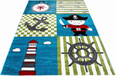 Kinderteppich Kids 450, Ayyildiz Teppiche, rechteckig, Höhe: 12 mm, Piraten und Seeräuber Motiv