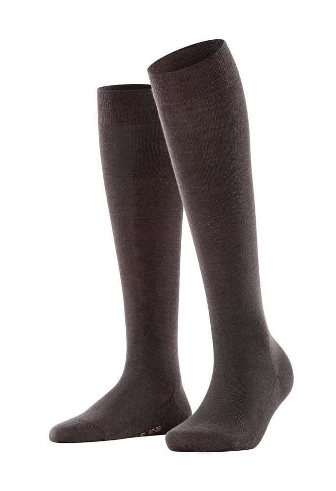 Kniestrümpfe Softmerino (temperaturausgleichende Merinowolle) dunkelbraun Damen