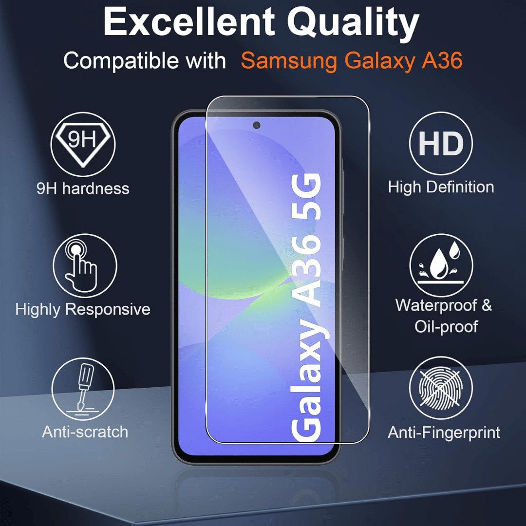 SmartUP Displayschutzglas 2X Schutzglas für Samsung Galaxy A36 5G Panzerfolie Display Full 9H für Für Samsung Galaxy A36 5G, kompletter Displayschutz – Bild 2 von 5