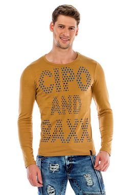 Cipo & Baxx Langarmshirt mit coolem Frontprint