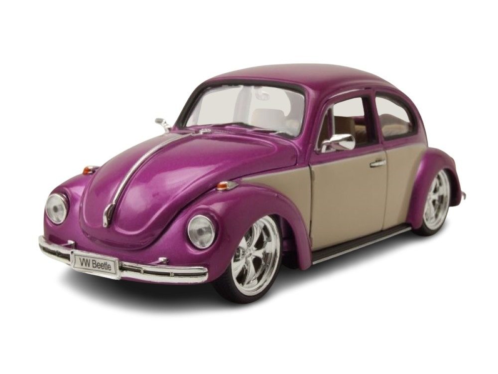 Welly Modellauto VW Käfer Tuning 1969 lila metallic creme, Maßstab 1:24