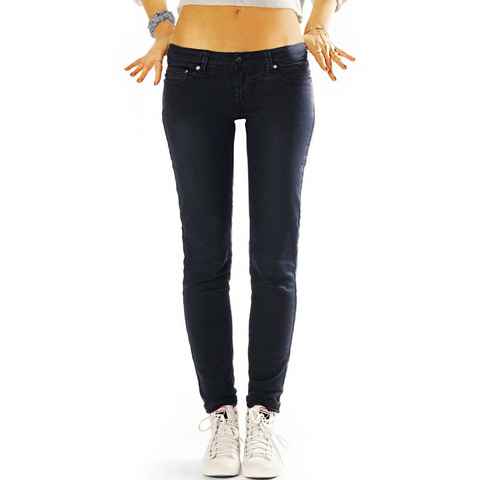 be styled Low-rise-Jeans Low Rise Hüftjeans Hose hüftige Röhrenjeans Skinny - Damen - j18L-1 mit Stretch-Anteil, 5-Pocket-Style