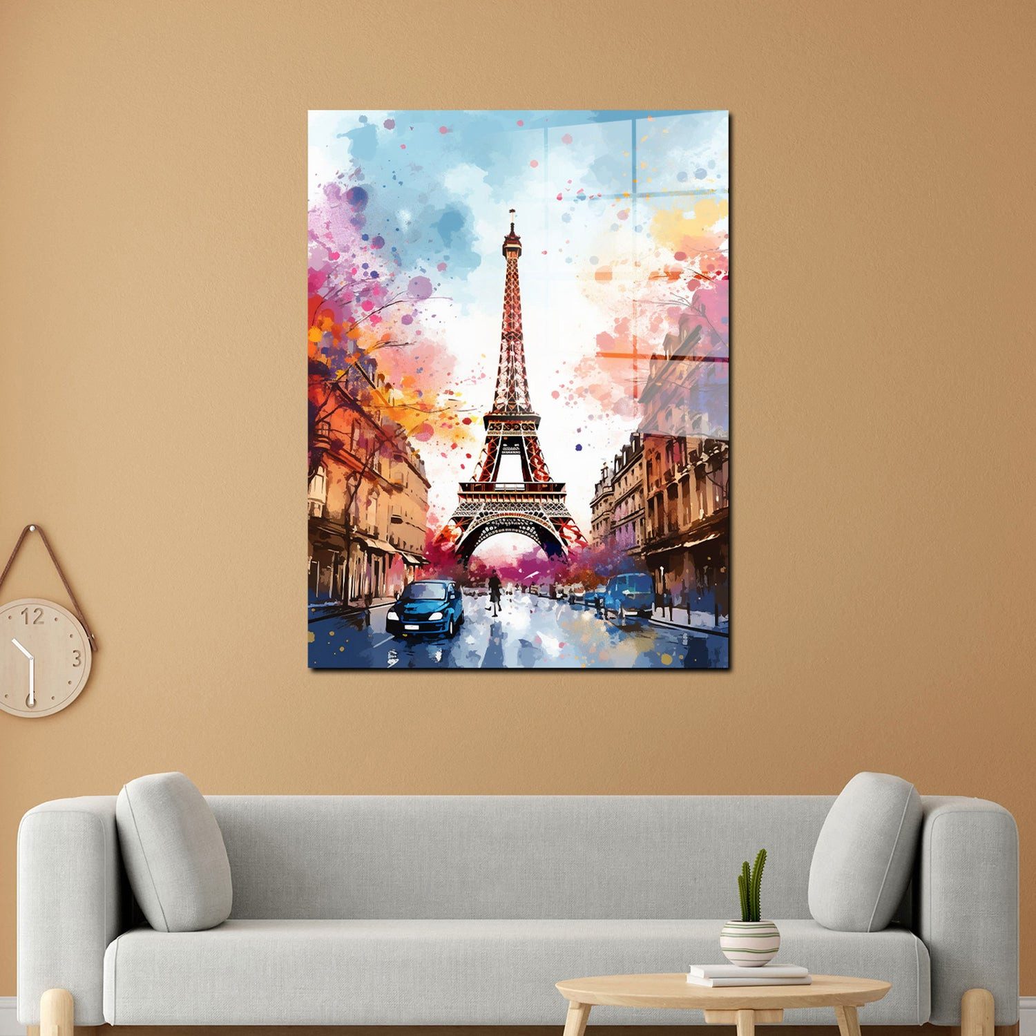 Artedinoi Acrylglasbild Pop Art Eiffelturm Paris Acrylglas Wandbild Bild Wanddeko Wohnzimmer X