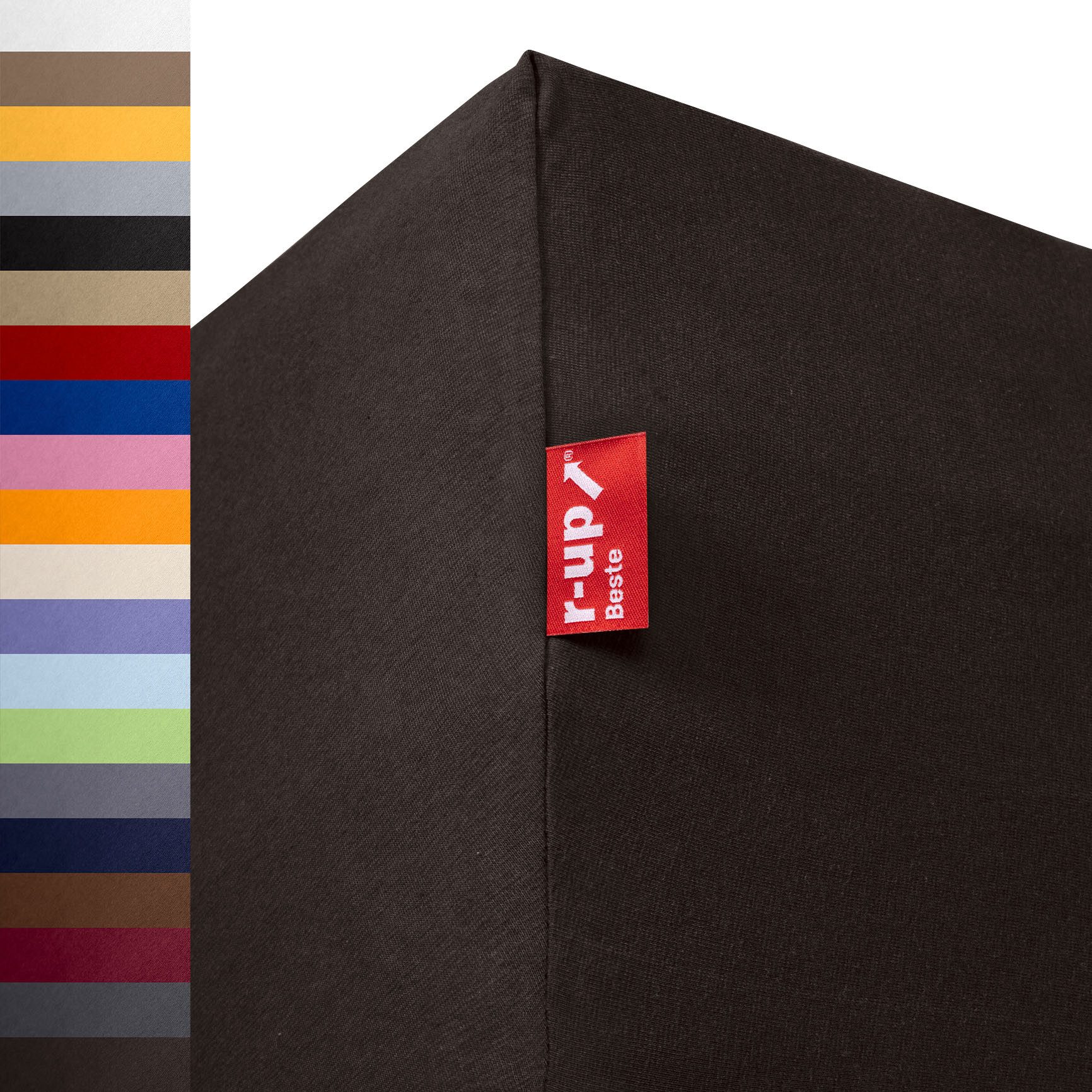 r-up Spannbettlaken Beste 90x200 bis 220x240cm erhältlich! 230 g/m², Baumwolle, Gummizug: fest eingenähtes dauerelastisches Rundumgummi, (1 Stück), (90x200-100x220, 15-35cm Matratzenhöhe, anthrazit)