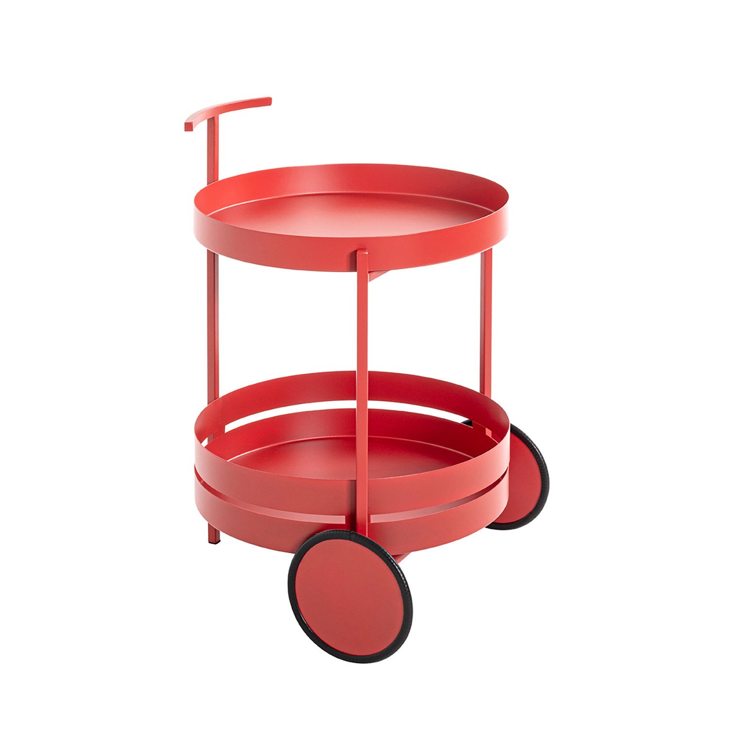 HAKU Servierwagen ELENA 2 Servierwagen Rot - Metall - H. 62cm - Küchenwagen, (1xServierwagen, Rollwagen - Etagenwagen), Teewagen - Küchenwagen - Speisenwagen - Servicewagen