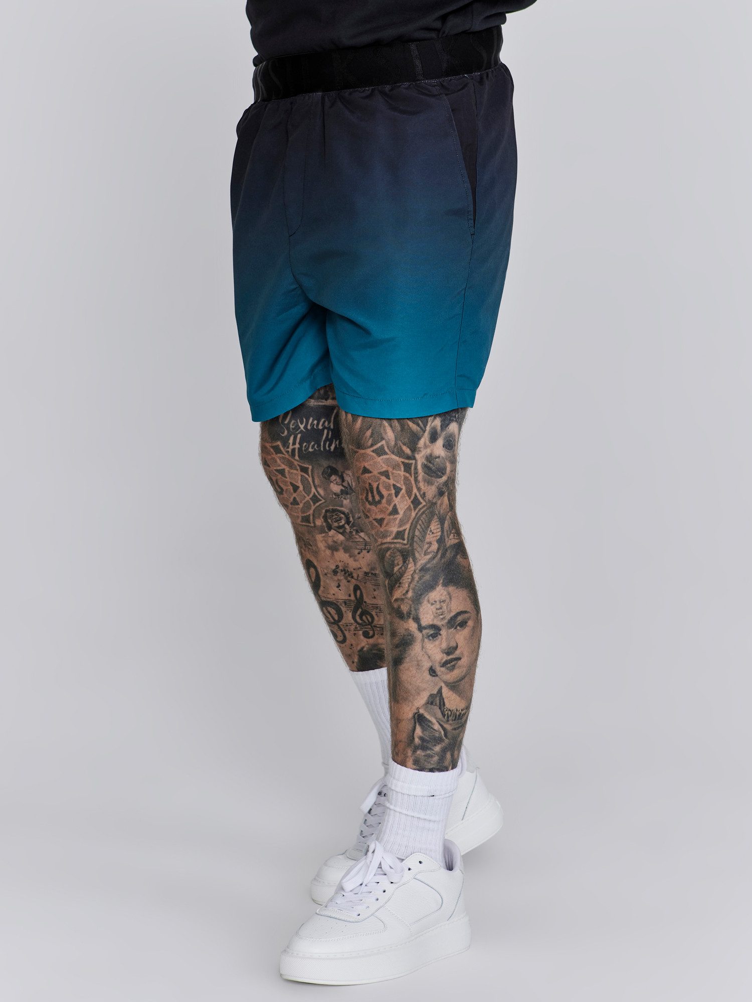 Siksilk Badeshorts SikSilk Herren Schwarz-Türkis Verlauf günstig online kaufen