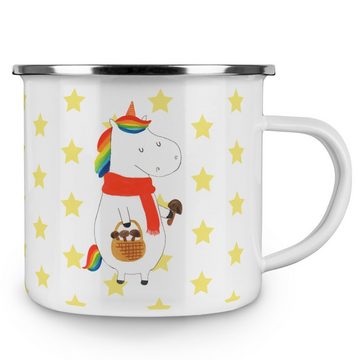 Mr. & Mrs. Panda Becher Einhorn Pilz - Weiß - Geschenk, Unicorn, Einhorn Deko, Kaffee Blechta, Emaille, Ästhetisch & langlebig