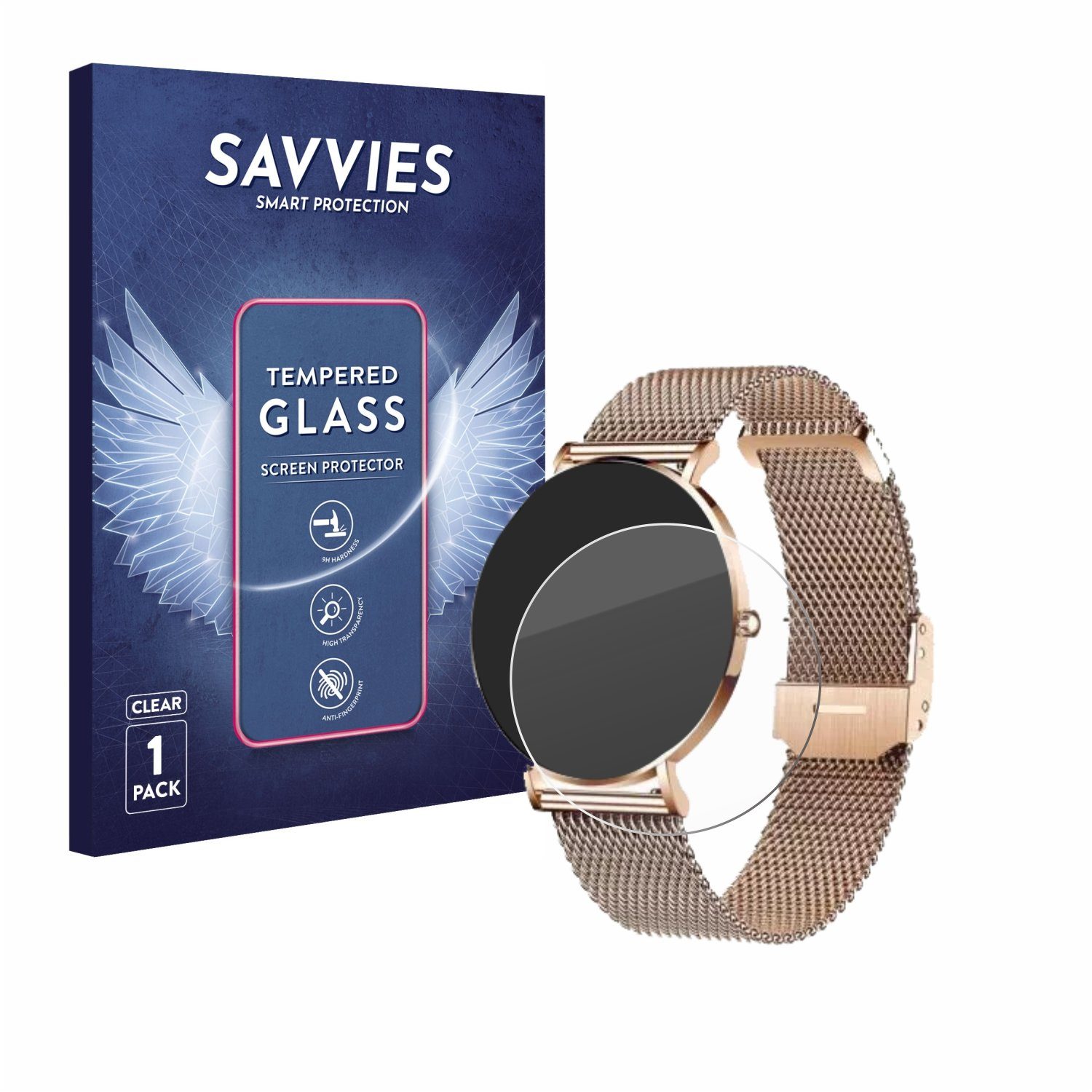 Savvies Displayschutzglas Schutzglas für Xcoast X-Watch Siona 2, Displayschutz 9H Glas Klar Transparent