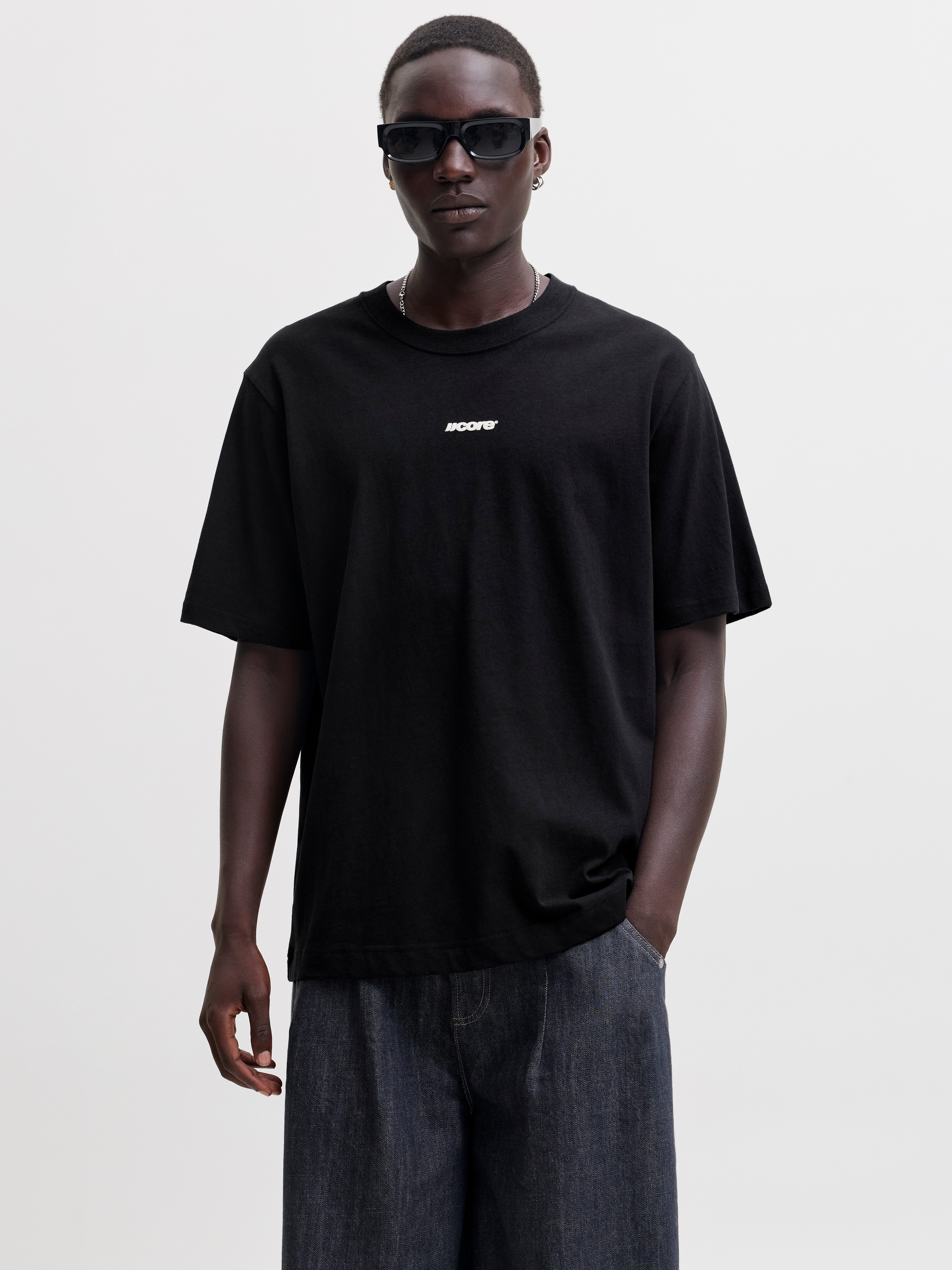 Jack & Jones Rundhalsshirt JCOCLUB BACK SCRIPT TEE SS CREW NECK SN Baumwolle, relaxed fit