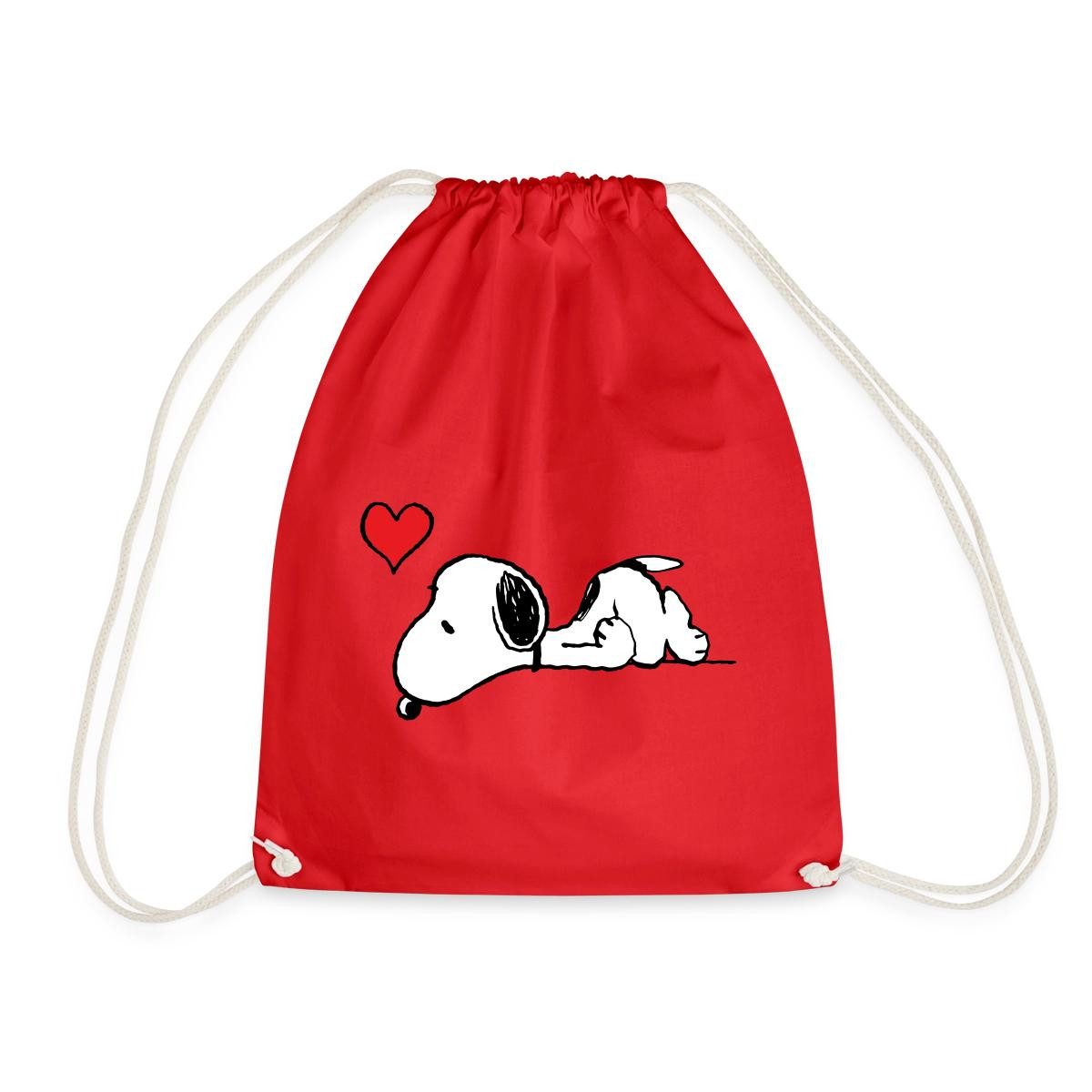Spreadshirt Turnbeutel Peanuts Snoopy Liebe Herz Love Turnbeutel (1-tlg)