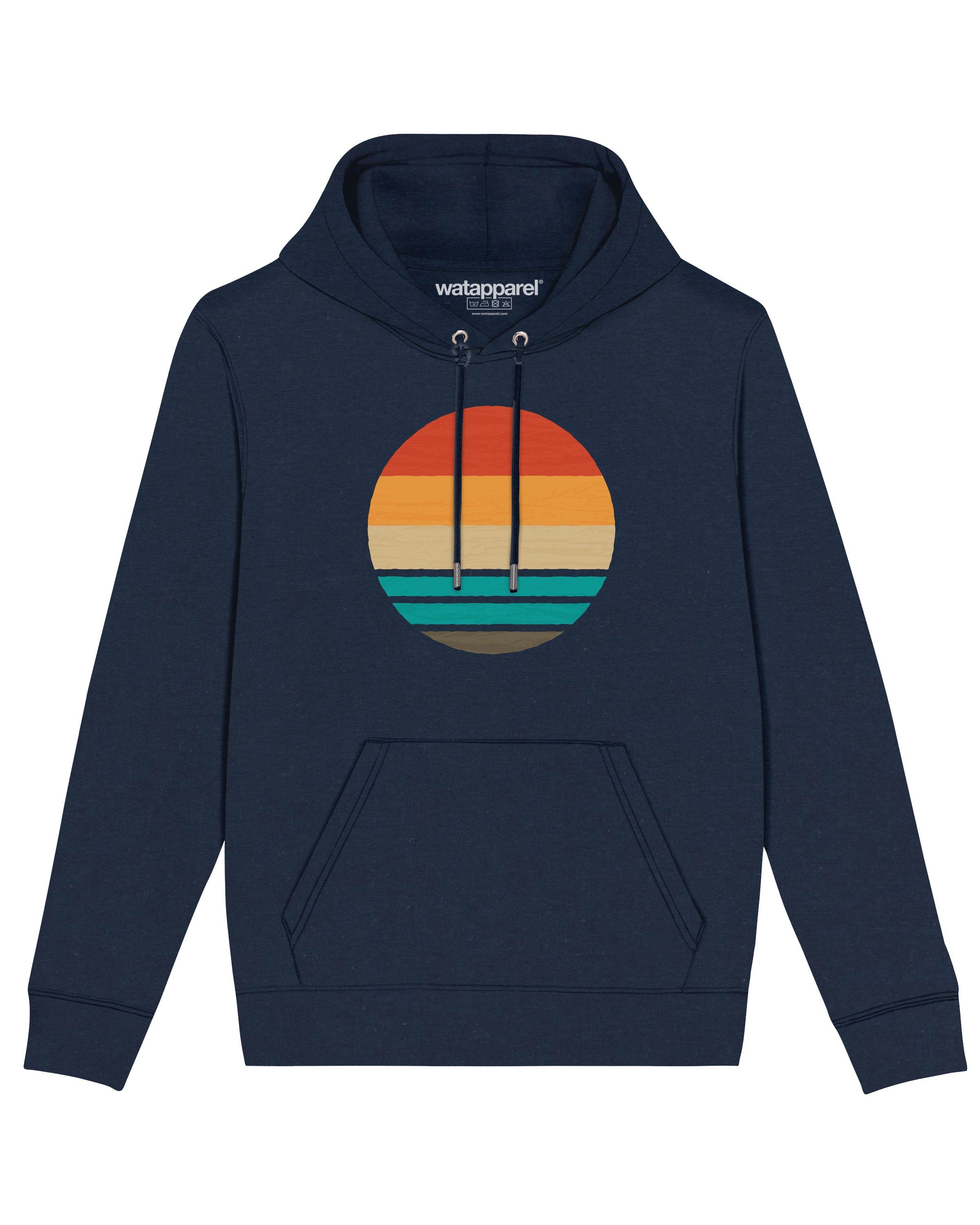 wat? Apparel Sweatshirt Retro sunset ocean (1-tlg) dunkelblau