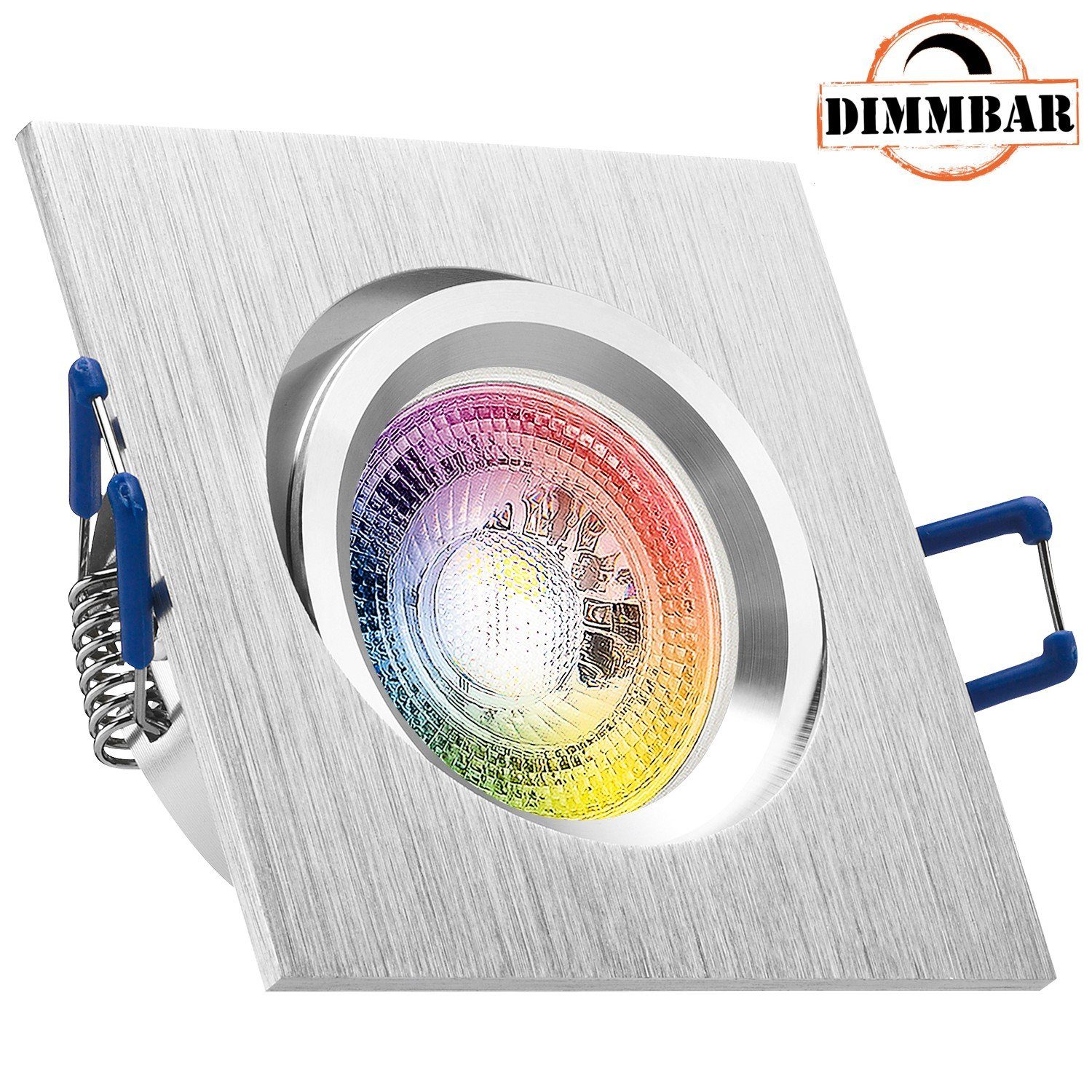 Einbaustrahler LED aluminium RGB Einbaustrahler LED Set von mit GU10 3W LED in gebürstet LEDANDO