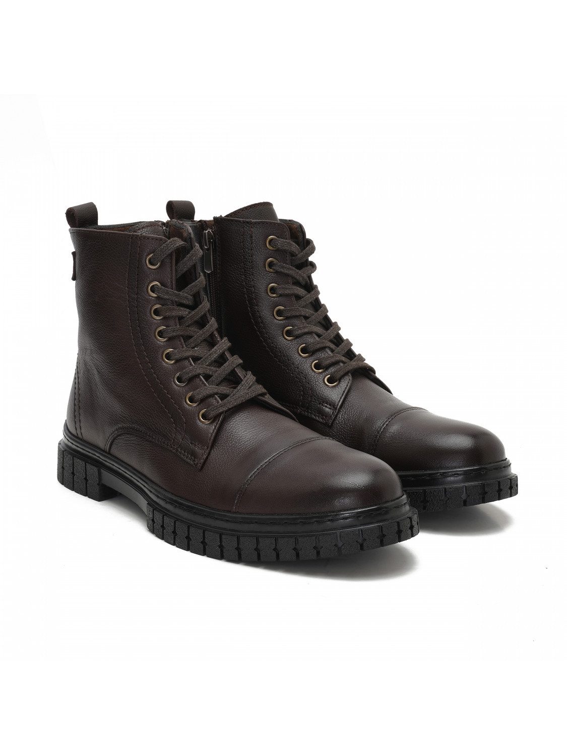 Desa Herren-Schnürstiefel aus Leder – Textilfutter, Kunststoffsohle, flach Stiefelette