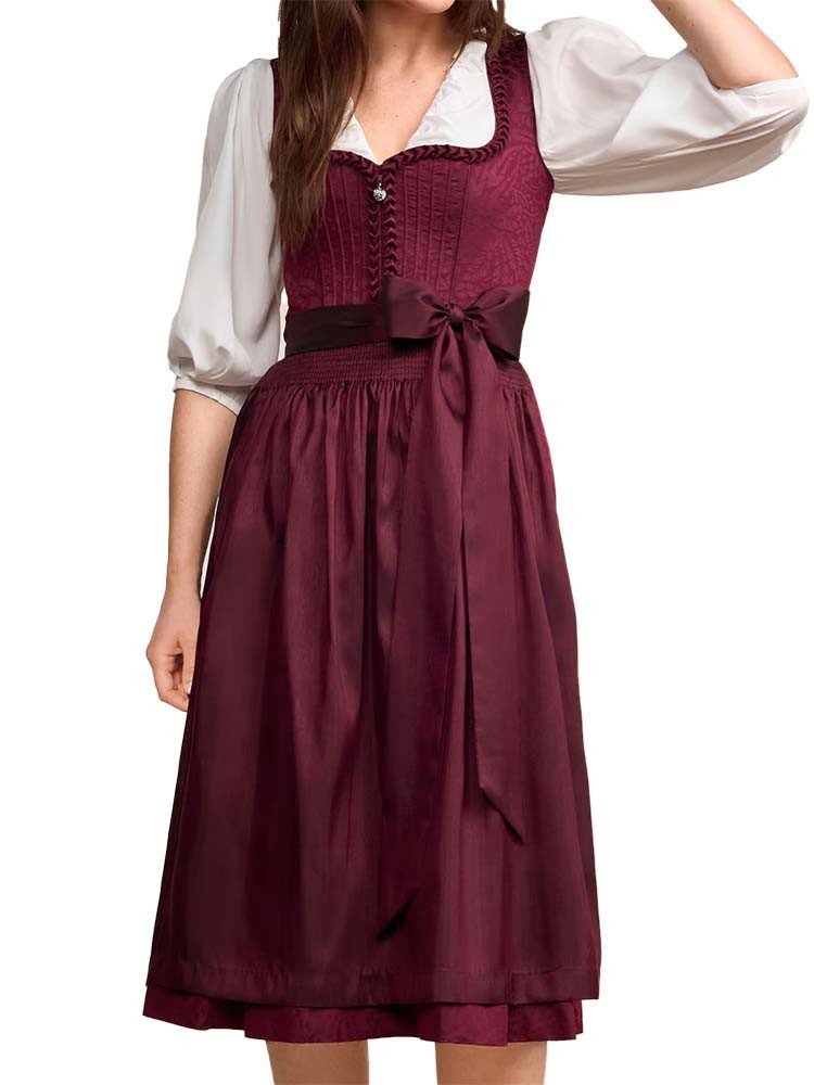 KRÜGER COLLECTION Dirndl Dirndl Jolita 70cm Länge weinrot