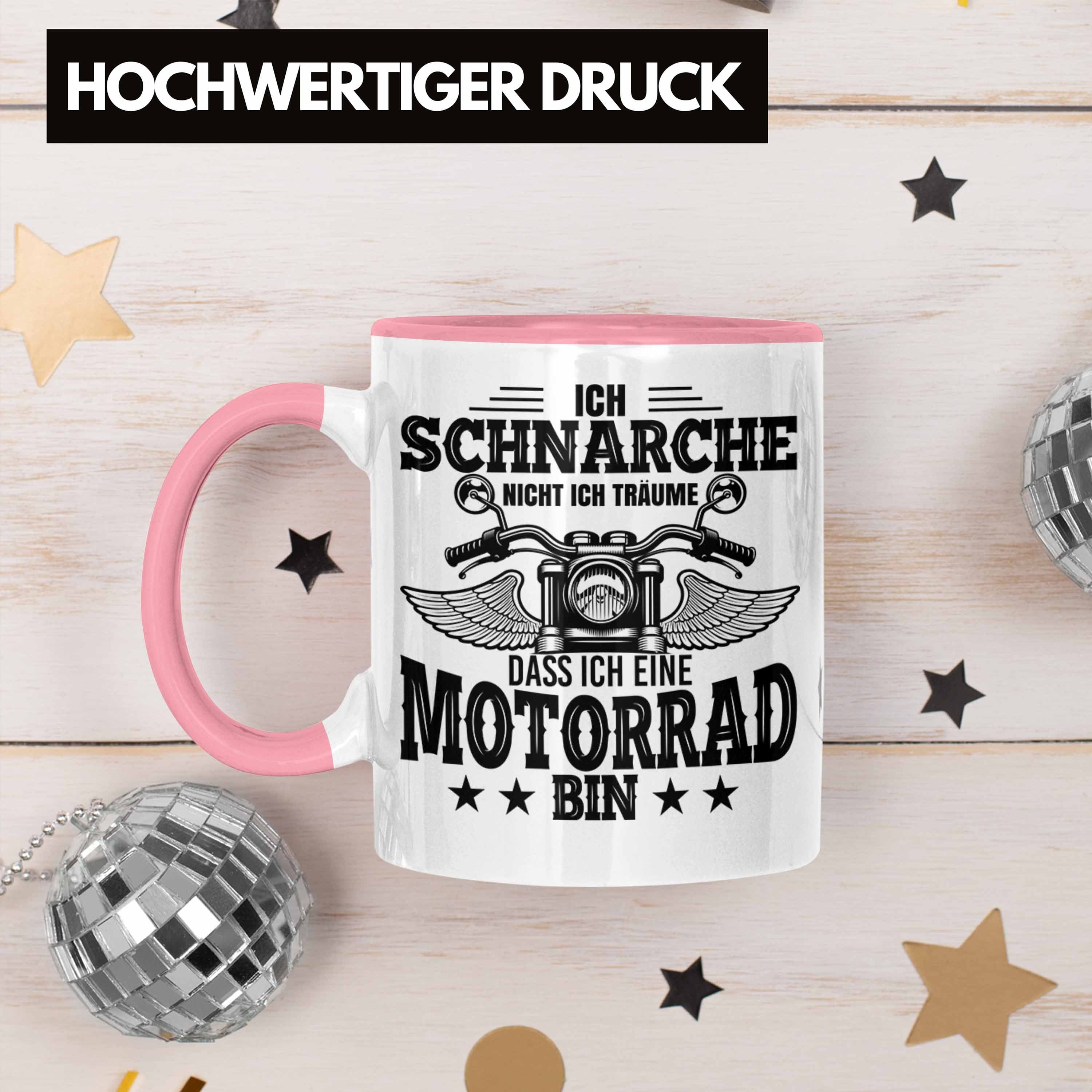 Trendation Spruch Geschenk Tasse Ich - Nicht Rosa Schnarche Motorrad-Fahrer Trendation Tasse