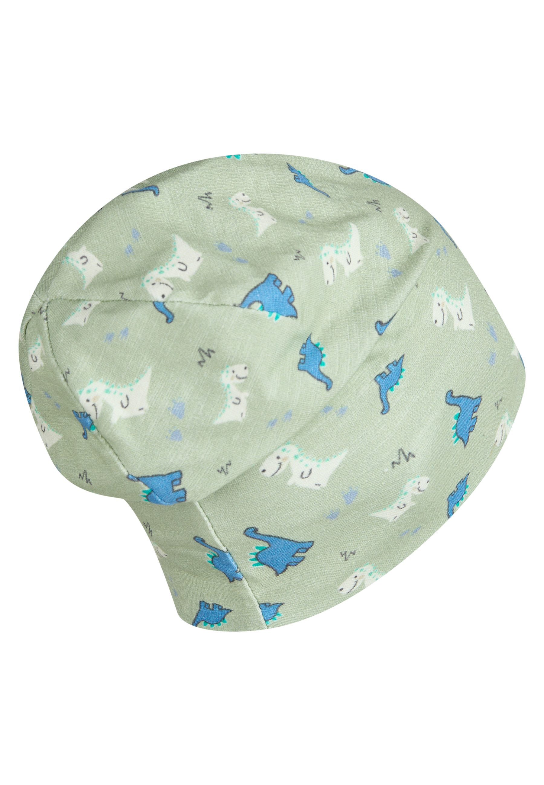 Sterntaler® Beanie UV-Schutz 50+ Beanie Dinobabys (1-St) Beanie aus Flammgarn Jersey mit Dinobabys, zwei Tragevarianten