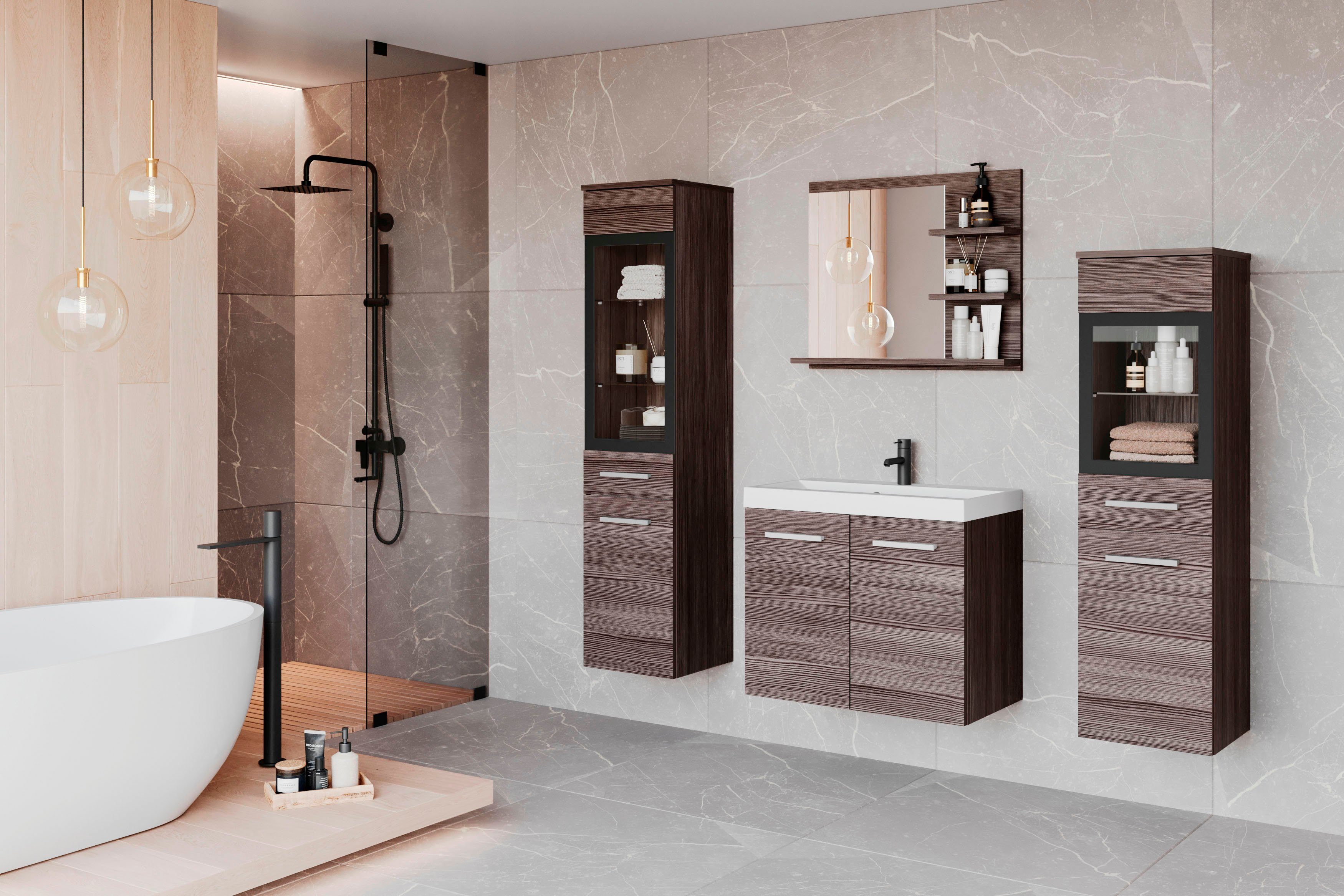 welltime Badmöbel-Set MADRIT, (Komplett-Set, 5-St., mit Waschbecken), Wasch günstig online kaufen