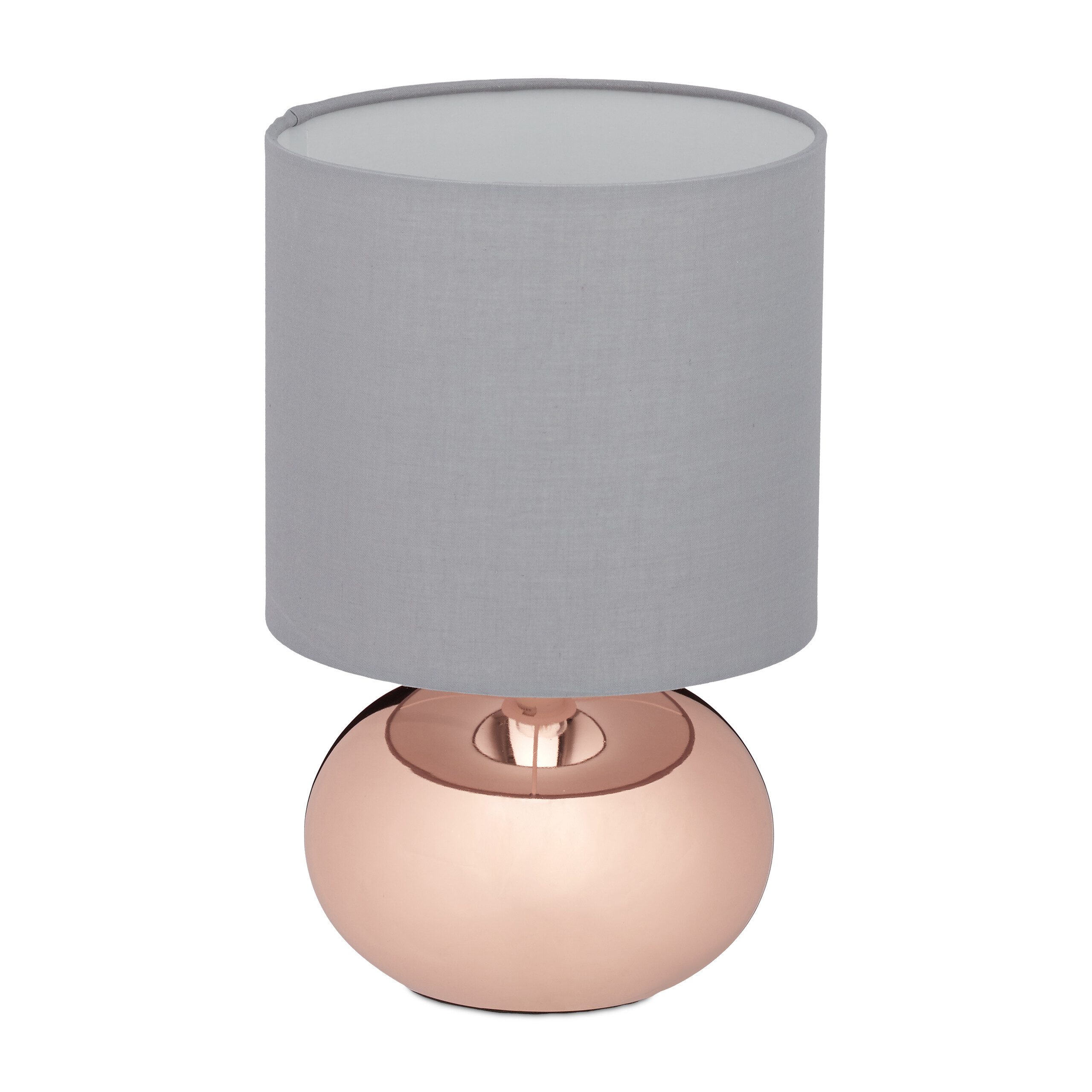 relaxdays Nachttischlampe Tischlampe Metall & Stoff, ohne Leuchtmittel, Kup günstig online kaufen