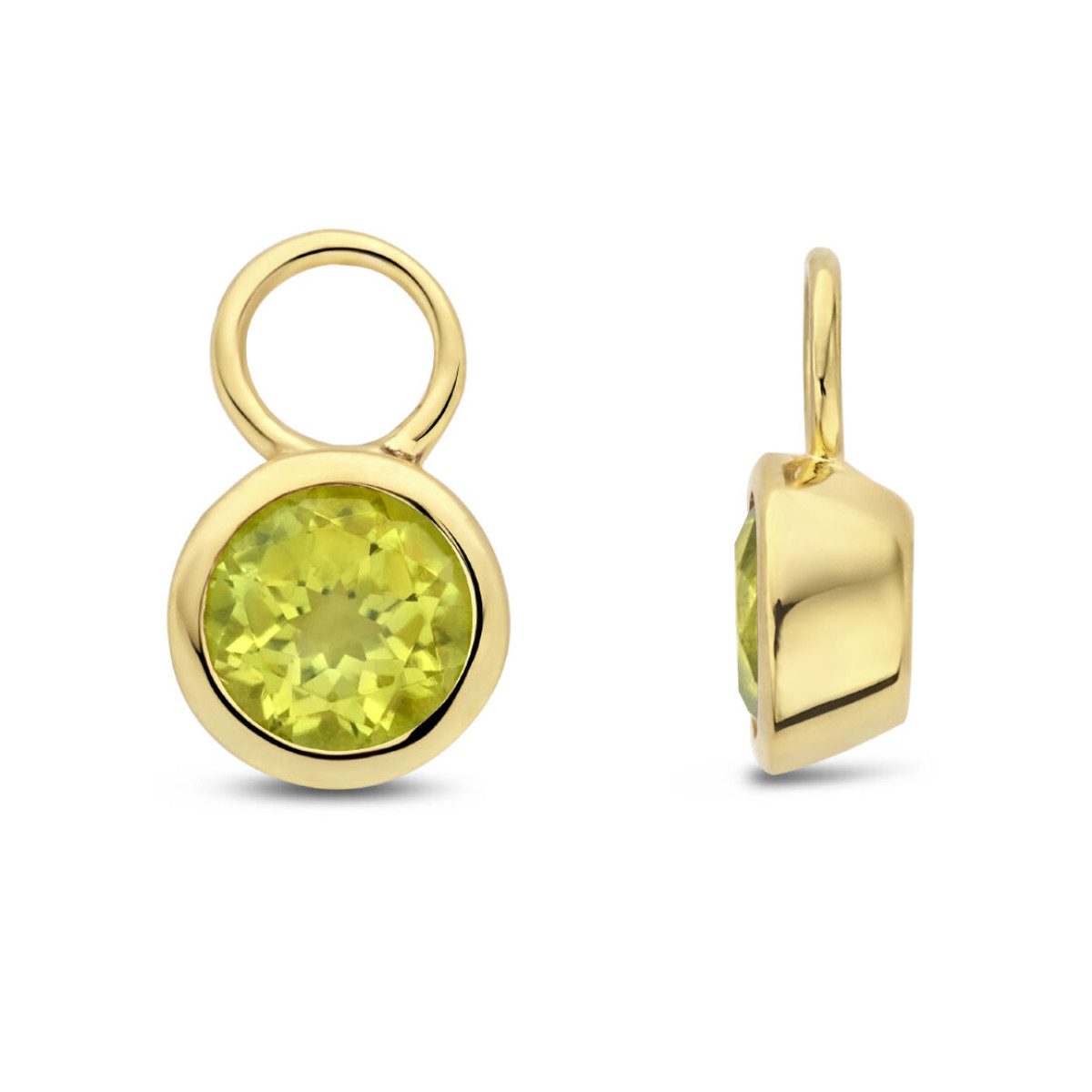 NICEANDnoble Einhänger für Ohrschmuck 585er Gelbgold ein Paar kleine Ohrring-Einhänger mit Peridot