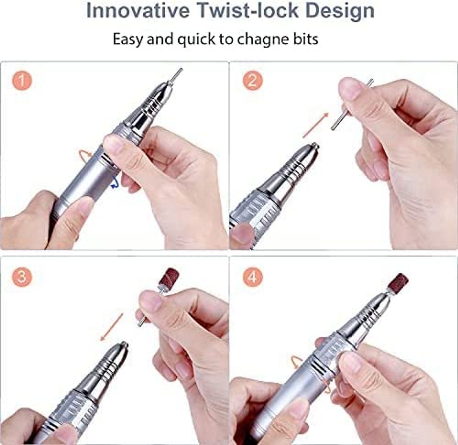 JCMaster Maniküre-Pediküre-Set TouchPro+ Nagelfräser 35000RPM mit Aufsätze Bits, Profi Nagel Fräsmaschine für Gelnägel, Acrylnägel, Kunstnägel