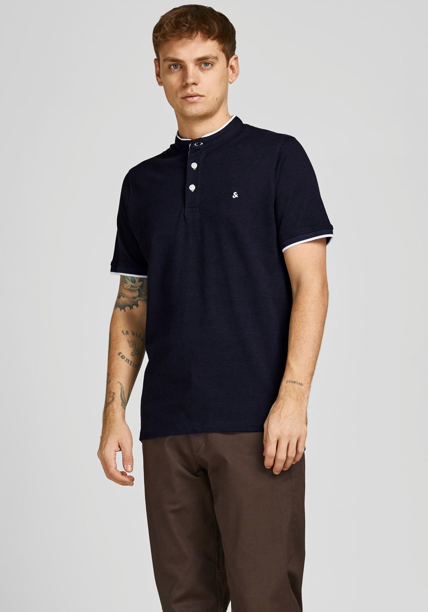 Jack & Jones Kurzarmshirt PAULOS MAO POLO mit kontrastfarbiger Kante am sch günstig online kaufen