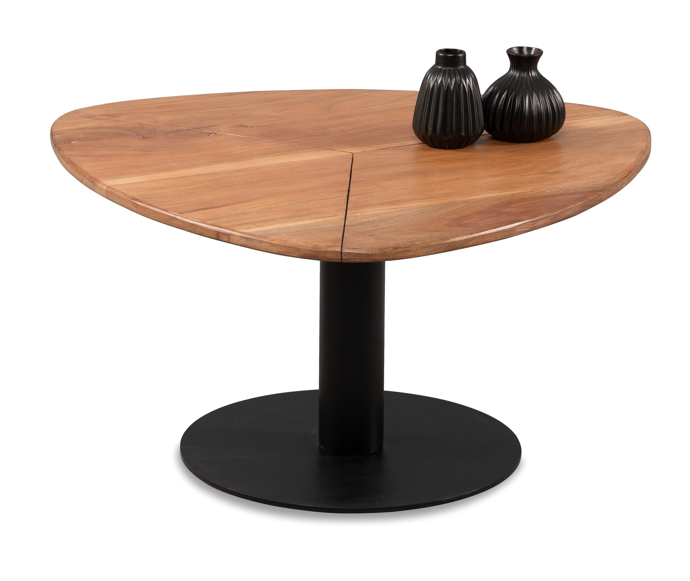 M2 Kollektion Couchtisch in schwarz / Akazie, Metall / Massivholz - 70x36x70cm (BxHxT)