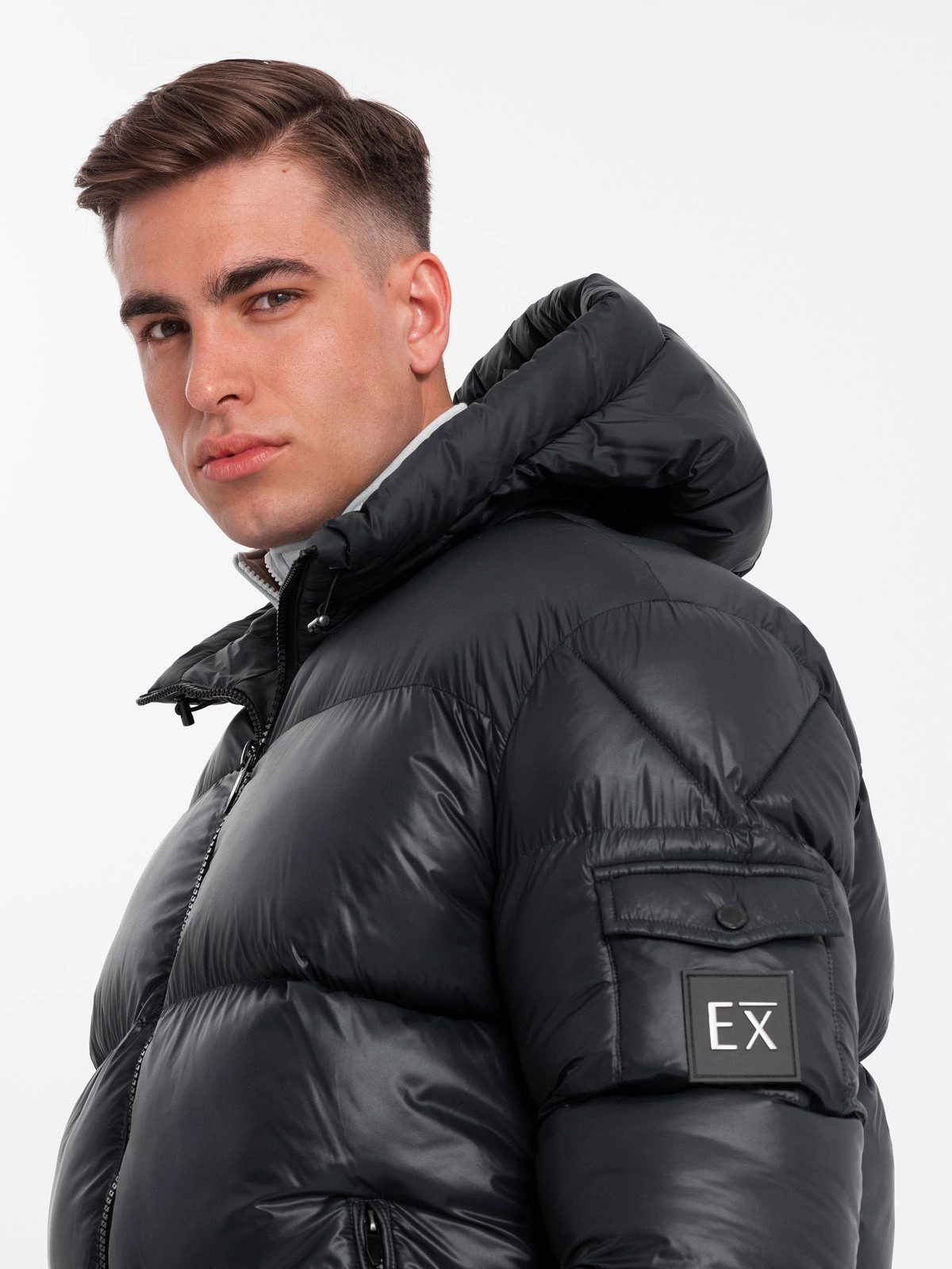 OMBRE Winterjacke Herren-Pufferjacke mit gerippten Abschlüssen günstig online kaufen
